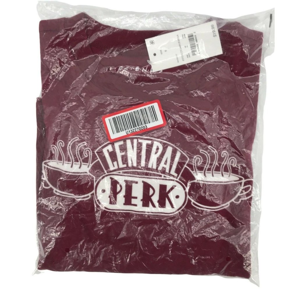 Friends Women's Long Sleeve Casual Merlot Cropped Graphic Tee Choose Sizes - Picture 4 of 7